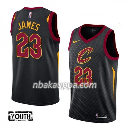 Cleveland Cavaliers LeBron James 23 Nike 2017-18 Musta Pelipaidat Swingman - Lasten